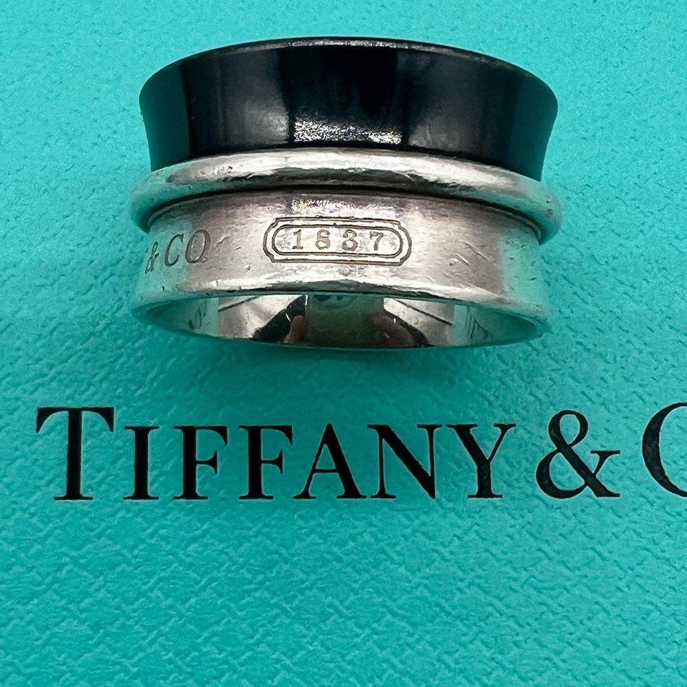 🔴Authentic Tiffany & Co. Sterling Silver and Titanium 1837 Wide Ring🔴 - Picture 3 of 8